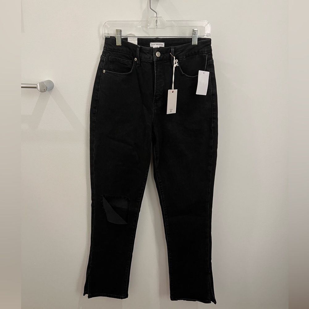 Good American Black Crop Denim 4